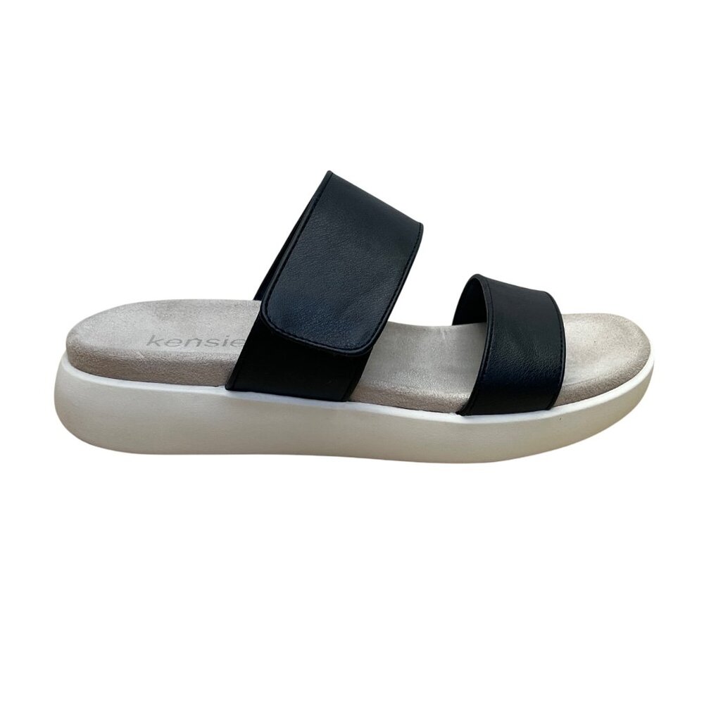 Kensie Women’s Black Adjustable Fit Arch Support Slide Jipsy Sandals Size 7M